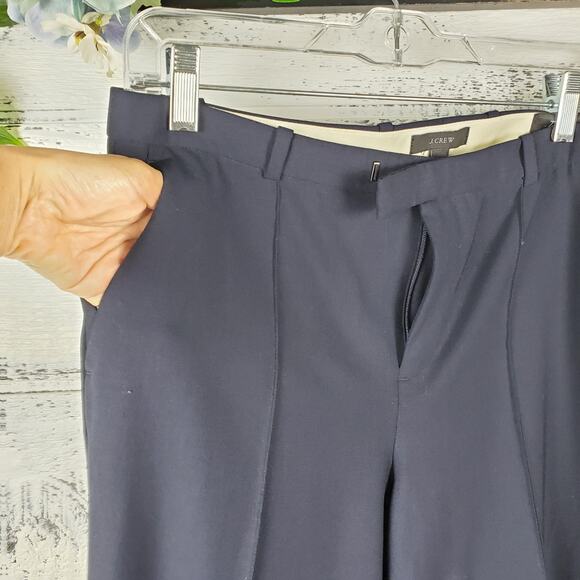 J. Crew Tollegno 1900 Italian Wool Blue Trousers Pants Sz 6 Classic Workwear - Picture 4 of 9